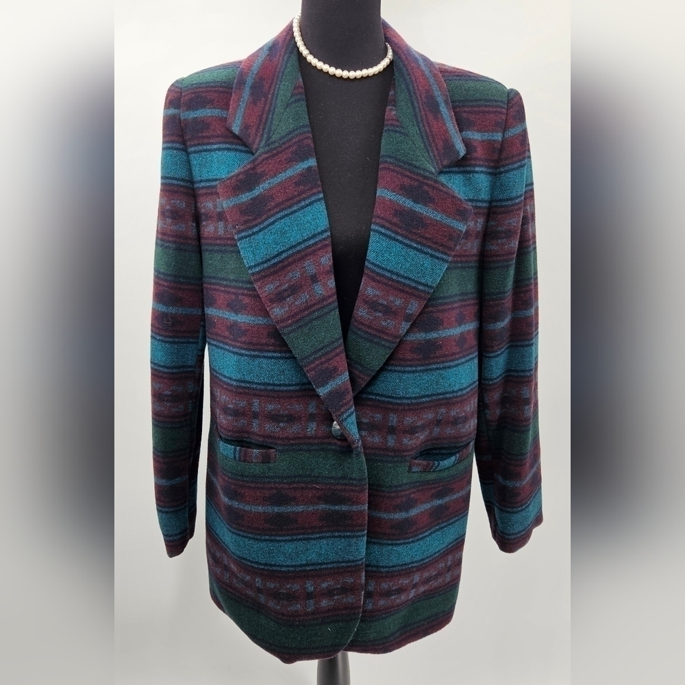 Braetan Wool Blend Blazer Jacket sz MED Aztec Southwestern Ranch Vintage